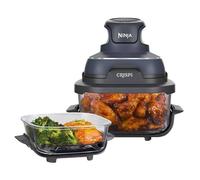 Ninja CRISPi Freidora de aire portátil, 3,8 l, 4 en 1, freír con aire, asar, mantener caliente y gratinar, diseño compacto, incluye 2 recipientes de vidrio extraíbles y tapas, 1700 W, gris, FN101EUGY