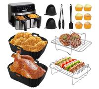 Freidoras de aire caliente, accesorios para freidora de aire caliente Russell Hobbs, 2 cámaras, 9 L, molde de silicona, accesorio para freidora de aire caliente Russell Hobbs, sin BPA, reutilizable