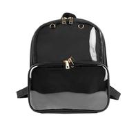 Freiesoldaten Ita Bag - Mochila para niñas, bonita mochila informal de piel kawaii, bolsa transparente para verano, bolsa de playa, Negro
