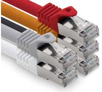 freiwerk 0,25 m - 5 colores 01 CAT.7 cable de red LAN Ethernet Patch Cable S-FTP LSZH PIMF 10 GB s RJ45 macho Cat6a