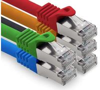 freiwerk 0,25 m - 5 colores 02 CAT.7 cable de red LAN Ethernet Patch Cable S-FTP LSZH PIMF 10 GB s RJ45 macho Cat6a