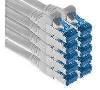 freiwerk 0.25 M - Cable de red CAT-6a, Ethernet, LAN & Patch Cable RJ-45 SFTP 10 GB/s - 10 unidades, color blanco