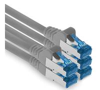 freiwerk 0,5 m - Cable de Red CAT-6a, Ethernet, Lan y Cable de Conexión RJ-45 SFTP 10GB/s - 5 Piezas Gris