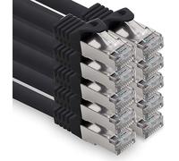freiwerk 0,5 m - Negro - 10 unidades CAT.7 Cable de red LAN Ethernet Patch Cable S-FTP LSZH PIMF 10 GB s RJ45 macho Cat6a