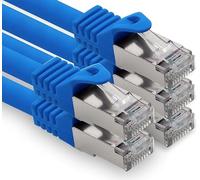 freiwerk 1,5 m - Azul - 5 unidades cable de red CAT.7 LAN Ethernet Patch Cable S-FTP LSZH PIMF 10 GB s RJ45 macho Cat6a