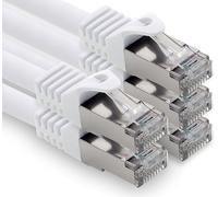 freiwerk 1,5 m - Cable de red Ethernet LAN LSZH PIMF LSZH PIMF 10 GB s RJ45 macho Cat6a (5 unidades, CAT.7), color blanco