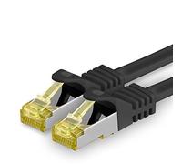 freiwerk 1 cable de red CAT-7 Cat.7 de 5,0 m, Ethernet, LAN & Patch Cable RJ-45 SFTP 10 GB/s - Negro