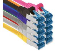 freiwerk 3.0 M - Cable de red CAT-6a, Ethernet, LAN & Patch Cable RJ-45 SFTP 10 GB/s - 10 unidades 10 colores