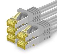 freiwerk 5 x 0,25 m - Cable de red CAT-7 Cat.7, Ethernet, LAN & Patch Cable RJ-45 SFTP 10 GB/s - Gris