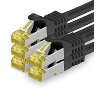 freiwerk 5 x 0,25 m - Cable de red CAT-7 Cat.7, Ethernet, LAN & Patch Cable RJ-45 SFTP 10 GB/s - Negro