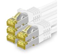 freiwerk 5x 1,0 M - Cable de red CAT-7 Cat.7, Ethernet, Lan y cable de parche RJ-45 SFTP 10GB/s - blanco