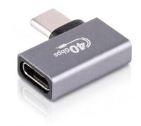 freiwerk Adaptador USB-C Pro USB4-90 grados ángulo izquierdo/derecho - 40 Gbps, DisplayPort 2.0 a 8K, PD 240 W, carcasa metálica de aluminio, compatible con Thunderbolt