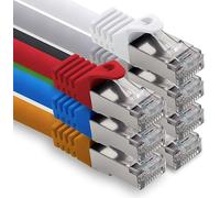 freiwerk Cable de LAN 0,25m Cat7 de 7 colores, cable de red Ethernet RJ45 de 10 Gbit/s, cable de patch SFTP para router, módem, switch, PC, portátil, consola de juegos