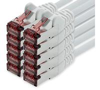 freiwerk Cable de red Cat.6 0,25m blanco - 10 x Cable Ethernet Lankabel Cat6 Lan Cable de red Sftp Pimf Patch Cable 1000 Mbit s compatible con Cat5 Cat5e Cat6a Cat7 Cat8