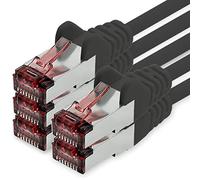 freiwerk Cable de red Cat.6 0,25m negro - 5 x Cable Ethernet Lankabel Cat6 Lan Cable de red Sftp Pimf Patch Cable 1000 Mbit s compatible con Cat5 Cat5e Cat6a Cat7 Cat8