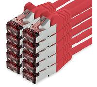 freiwerk Cable de red Cat.6 0,25m rojo - 10 x Cable Ethernet Lankabel Cat6 Lan Cable de red Sftp Pimf Patch Cable 1000 Mbit s compatible con Cat5 Cat5e Cat6a Cat7 Cat8