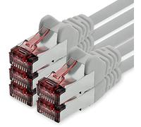 freiwerk Cable de red Cat.6 0,5m gris - 5 x Cable Ethernet Lankabel Cat6 Lan Cable de red Sftp Pimf Patch Cable 1000 Mbit s compatible con Cat5 Cat5e Cat6a Cat7 Cat8