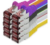 freiwerk Cable de red Cat.6 1m 10 colores Cable Ethernet Lankabel Cat6 Lan Cable de red Sftp Pimf Patch Cable 1000 Mbit s compatible con Cat5 Cat5e Cat6a Cat7 Cat8