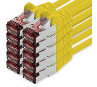 freiwerk Cable de red Cat.6 1m amarillo - 10 x Cable Ethernet Lankabel Cat6 Lan Cable de red Sftp Pimf Patch Cable 1000 Mbit s compatible con Cat5 Cat5e Cat6a Cat7 Cat8