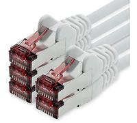 freiwerk Cable de red Cat.6 1m blanco - 5 x Cable Ethernet Lankabel Cat6 Lan Cable de red Sftp Pimf Patch Cable 1000 Mbit s compatible con Cat5 Cat5e Cat6a Cat7 Cat8