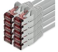 freiwerk Cable de red Cat.6 3m gris - 10 x Cable Ethernet Lankabel Cat6 Lan Cable de red Sftp Pimf Patch Cable 1000 Mbit s compatible con Cat5 Cat5e Cat6a Cat7 Cat8