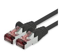 freiwerk Cable de red Cat.6 50m negro - 1 x Cable Ethernet Lankabel Cat6 Lan Cable de red Sftp Pimf Patch Cable 1000 Mbit s compatible con Cat5 Cat5e Cat6a Cat7 Cat8