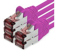 freiwerk Cable de red Cat.6 5m magenta - 5 x Cable Ethernet Lankabel Cat6 Lan Cable de red Sftp Pimf Patch Cable 1000 Mbit s compatible con Cat5 Cat5e Cat6a Cat7 Cat8
