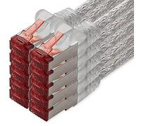 freiwerk Cable de red Cat.6 5m transparente - 10 x Cable Ethernet Lankabel Cat6 Lan Cable de red Sftp Pimf Patch Cable 1000 Mbit s compatible con Cat5 Cat5e Cat6a Cat7 Cat8