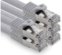 freiwerk Cable de red CAT.7, 0,25 m, gris, 5 unidades