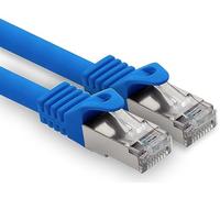 freiwerk Cable de red CAT.7 de 0,5 m, color azul, 1 cable de red LAN Ethernet, S-FTP LSZH PIMF 10 GB, s RJ45, conector Cat6a