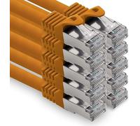 freiwerk Cable de red LAN 0,25m Cat7 naranja 10x Cable de red Ethernet RJ45 10 Gbit/s SFTP Cable de conexión para router, módem, switch, PC, portátil, consola de juegos