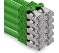 freiwerk Cable LAN de 1,5 m, Cat7, color verde, 10 x cables de red Ethernet RJ45 10 Gbps SFTP para router, módem, conmutador, PC, portátil, consola de juegos