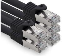 freiwerk Cable LAN de 1,5 m, Cat7, negro, 5 cables de red Ethernet RJ45, 10 Gbps, SFTP, para router, módem, conmutador, PC, portátil, consola de juegos