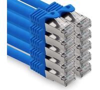 freiwerk Cable LAN de 2 m, Cat7, azul, 10 unidades, Ethernet RJ45, 10 Gbps, SFTP, cable de conexión para router, módem, conmutador, PC, portátil, consola de juegos