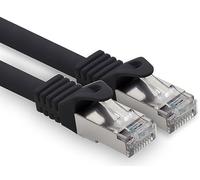 freiwerk Cable LAN de 2 m, Cat7, negro, 1 cable de red Ethernet RJ45, 10 Gbps, SFTP, cable de conexión para router, módem, conmutador, PC, portátil, consola de juegos
