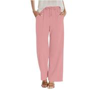 Freizeithose Damen,Leinenhose Damen,Stoffhose Musselin,Sommerhose Leicht,Weite Hosen,Palazzo Hose,Freizeithose Elegant,Sommer Outfits,Joggpants bequeme Luftig,Old Money Style,Strandhose mit Taschen