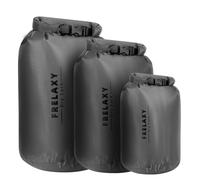 Frelaxy Bolsa Seca Impermeable, Paquete de 2/3, Bolsas secas portátiles Ligeras, 5 L, 15 L y 25 L, Juego de Sacos Secos duraderos para Mantener el Equipo seco para Senderismo, Camping, canotaje,