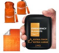 Frelaxy Cobija de Emergencia, Paquete de 2/4, Mantas espaciales Extra Gruesas Extra Grandes con silbatos, Bolsas de Almacenamiento y Funda de EVA
