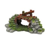 FRELEAN Aquarium Bridge Decor | Hand - Decoración de Peces sintéticos a Mano | Seguro para contenedores de Agua Dulce/Agua Salada/Tortuga | Espacio: Ahorro de 7.1x3.9x3.5in Paisaje