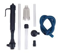 FRELEAN Bomba eléctrica para acuarios, 2 en 1, herramienta de cambio y cuidado del agua para recintos de peces, altura ajustable de 57 a 80 cm, acuarios grandes y pequeños, funciona con pilas con tubo