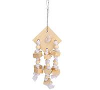 FRELEAN Orgánica Wooden Bird Swing | Chew Toy for Parrots/Cockatiels/Conures | Accesorio de jaula colgante con gancho | Bloque seguro de biting para estimulación mental