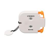 FRELEAN Stroke Counter 2 Digits | Mechanical Clicker with Quick Zeroing Function | Dual Player Score Keeper for Putts/Shots/Games | Portable & Sturdy Plastic Design (White and Orange)