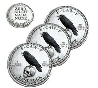Frenaki Moneda F-Caw-F - Moneda Coleccionable novedosa para quienes se ríen de la Vida, ficha Conmemorativa de Metal de Doble Cara, Regalo de Broma único para Mujeres y Hombres (3Pcs)