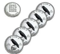 Frenaki Moneda F-Caw-F - Moneda Coleccionable novedosa para quienes se ríen de la Vida, ficha Conmemorativa de Metal de Doble Cara, Regalo de Broma único para Mujeres y Hombres (5Pcs)