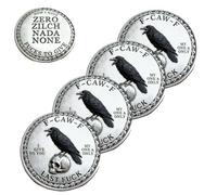 Frenaki Moneda F-Caw-F - Moneda Coleccionable novedosa para quienes se ríen de la Vida, ficha Conmemorativa de Metal de Doble Cara, Regalo de Broma único para Mujeres y Hombres (4Pcs)