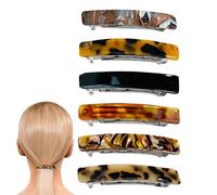 French Barrette Hair Clip - 6X Adaptable Hair Solution, Large Haiir Barrettes, Vintage Tortoise Shell Haiir Clips | Tortoiseshell Clamps, No Slip Daily Wear for Beach, School, Commuting, Dating