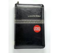 French Bible, Louis Segond 1910 Imitation Black Leather Zipper, Compact, Thumb Index