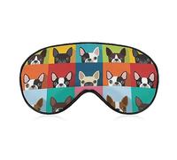 French Bull Dog Boston Terrier - Antifaz para dormir para hombres, mujeres, adolescentes, niños, noche de sueño, sombra de ojos, comodidad para viajes, yoga, siesta