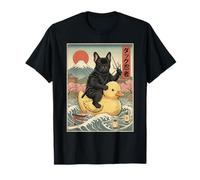 French Bull Dog Ninja Japón Vintage Japonés Ukiyo-e Arte Camiseta