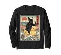 French Bull Dog Ninja Japón Vintage Japonés Ukiyo-e Arte Manga Larga